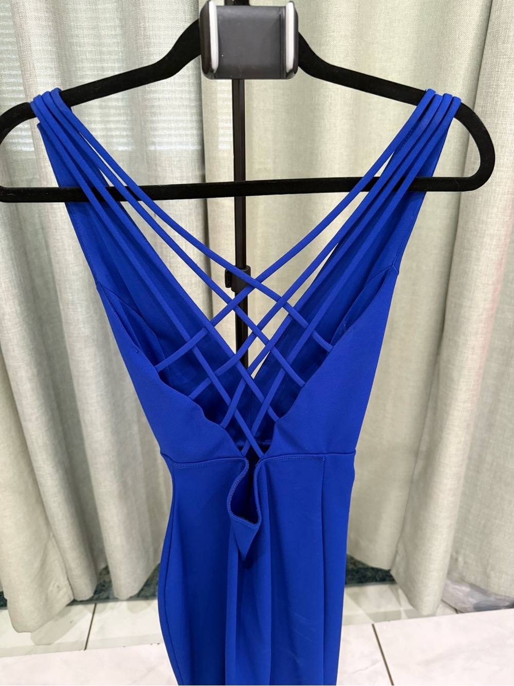 Windsor Cobalt Blue Backless Strappy Evening Dress
